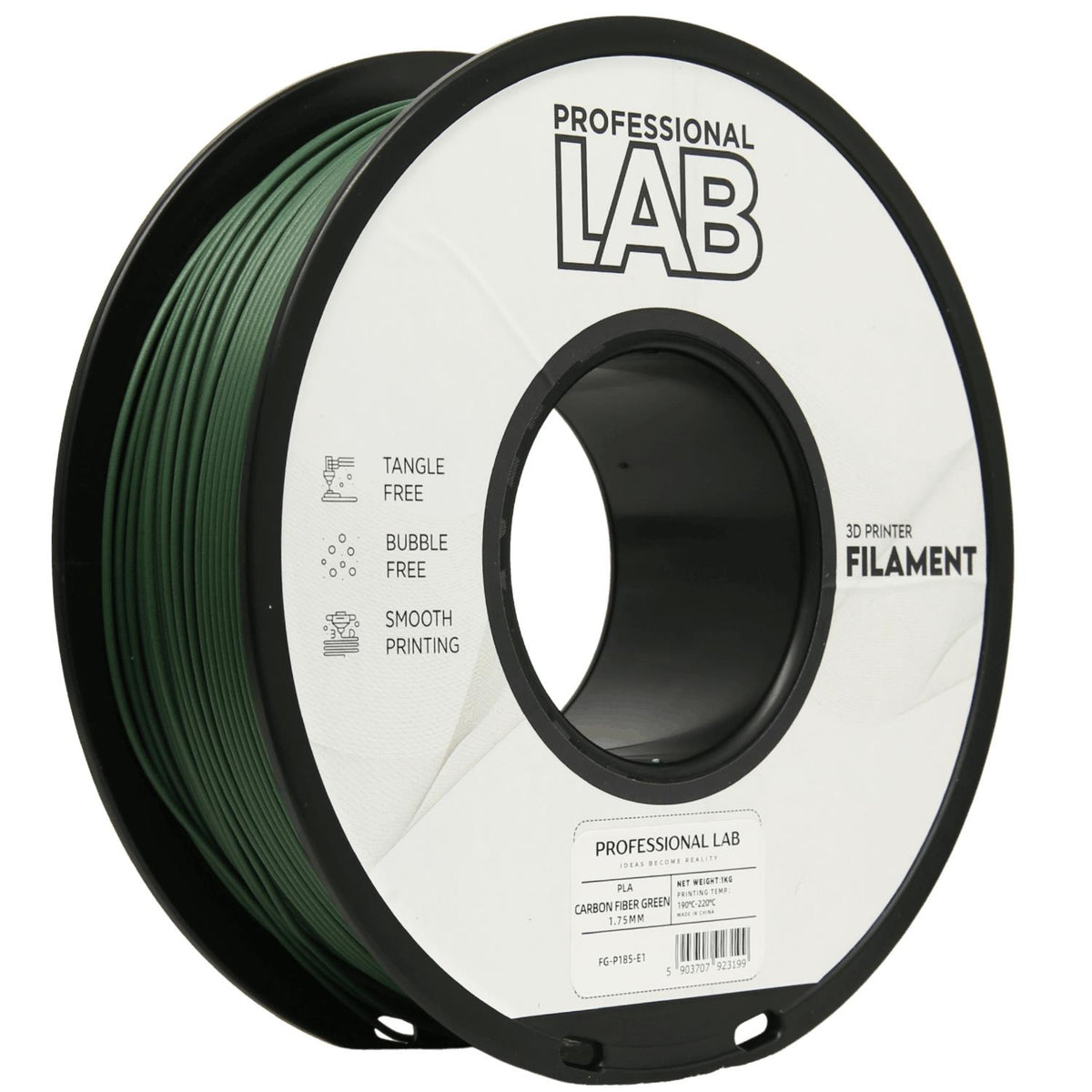 PLA-CF Grün Filament Spule, Prof. Lab, 1,75 mm