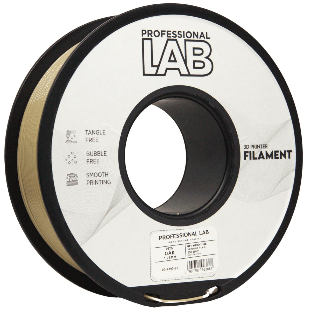 Spool of PETG oak filament, Prof. Lab, 1.75 mm