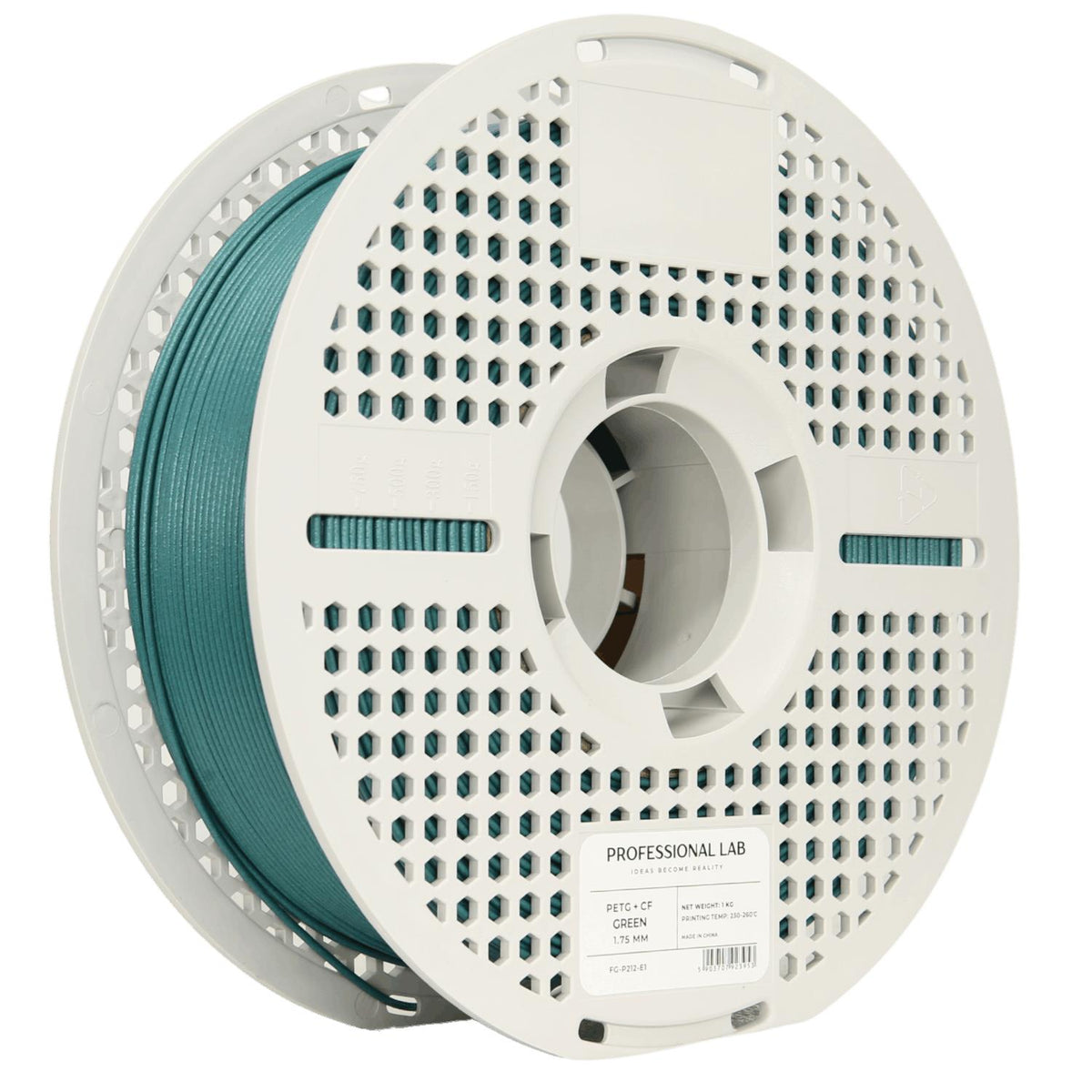 Spool of PETG-CF green filament, Prof. Lab, 1.75 mm