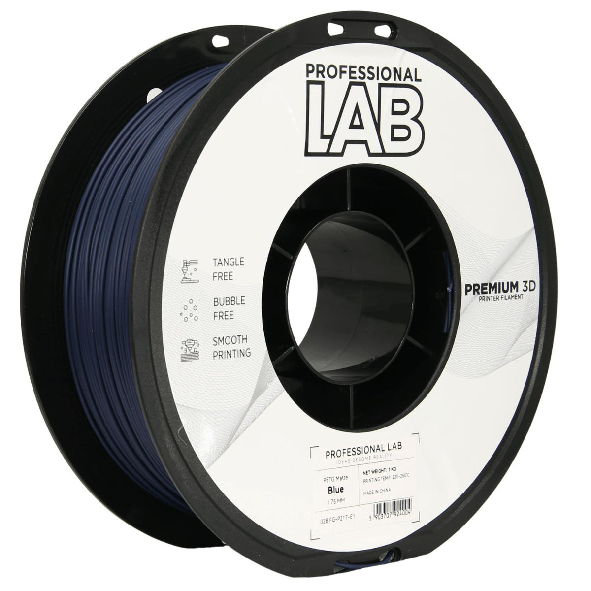 Spool of PETG matte blue filament, Prof. Lab, 1.75 mm