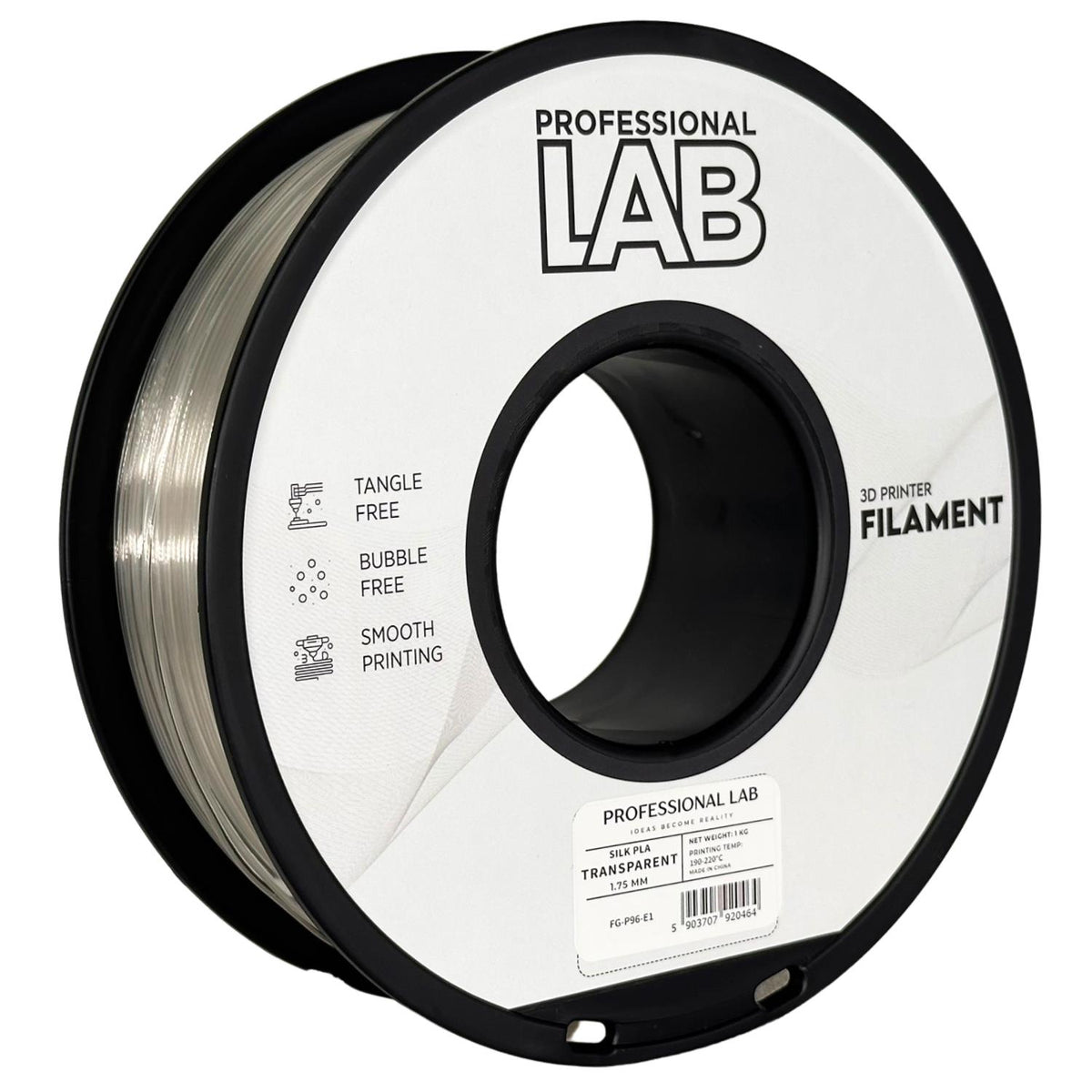 Silk PLA transparent Filament Spule, Prof. Lab, 1,75 mm