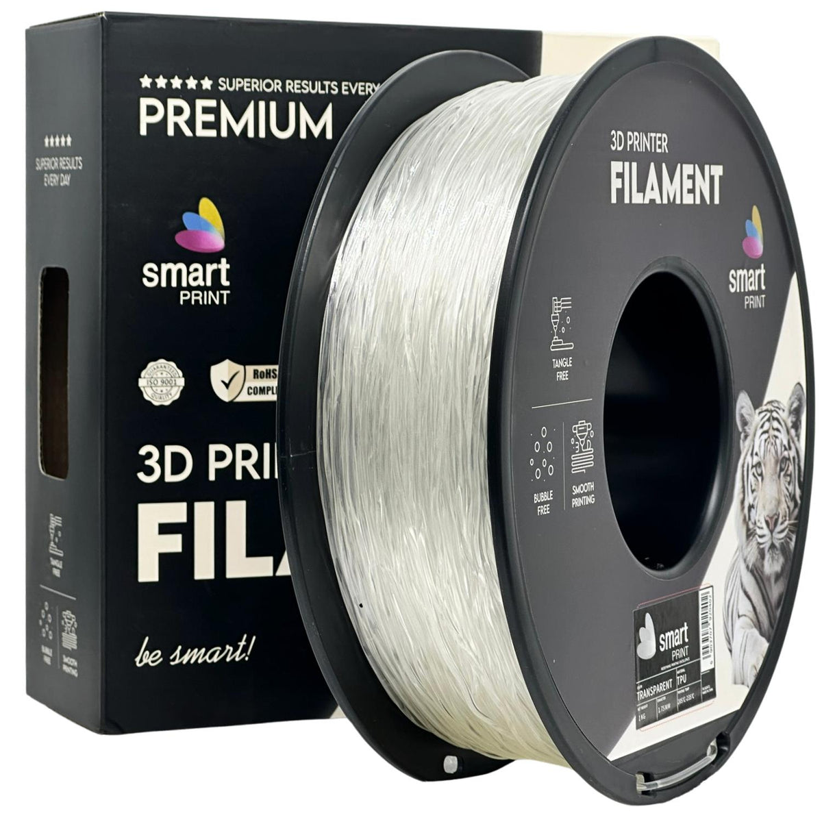 Transparentes TPU-Filament Spule, Smart Print, 1,75 mm