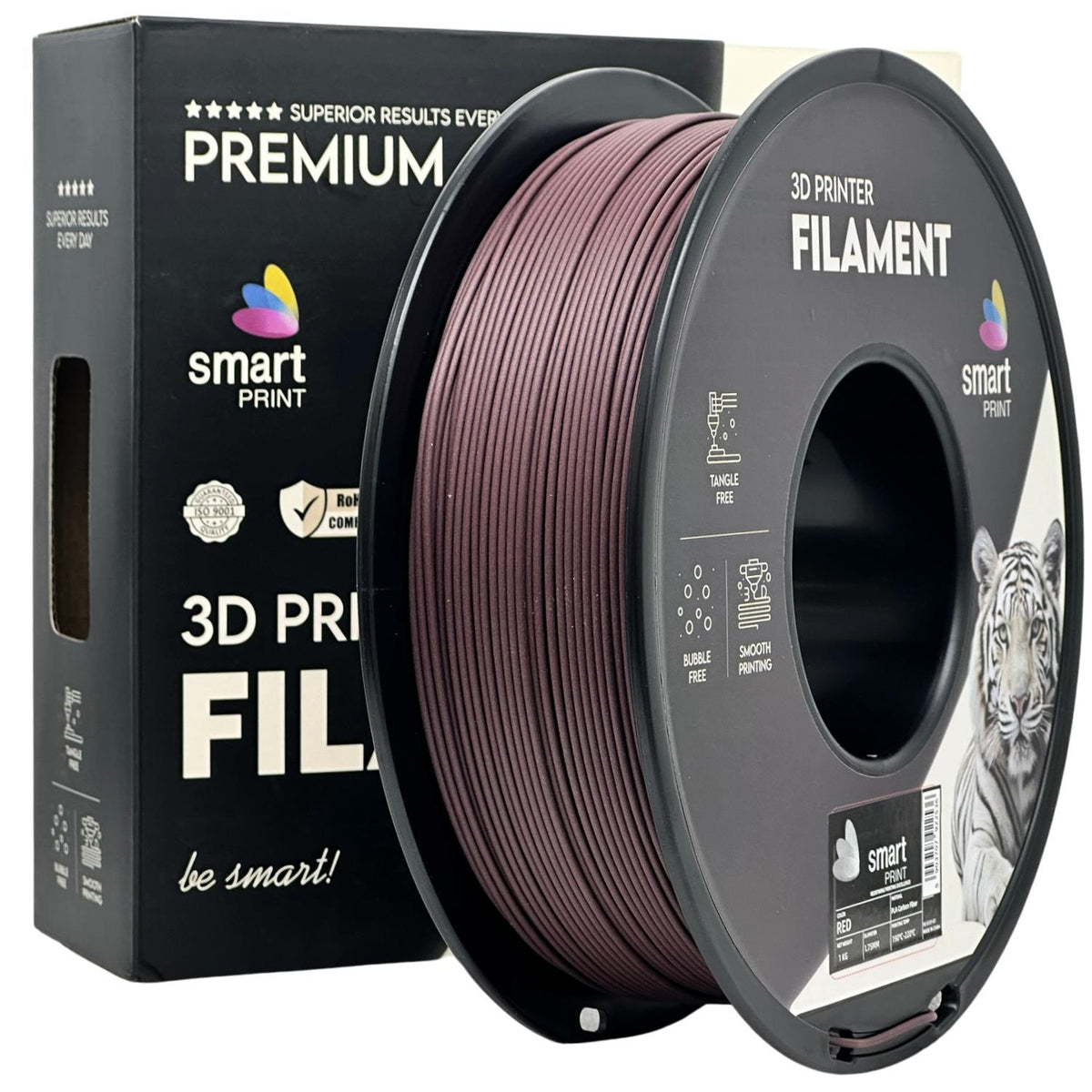 PLA-CF rot Filament Spule, Smart Print, 1,75 mm