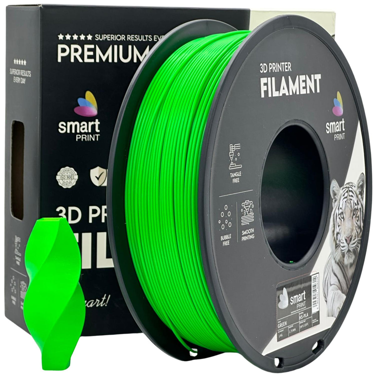 Spool of HS-PLA green filament, Smart Print, 1.75 mm