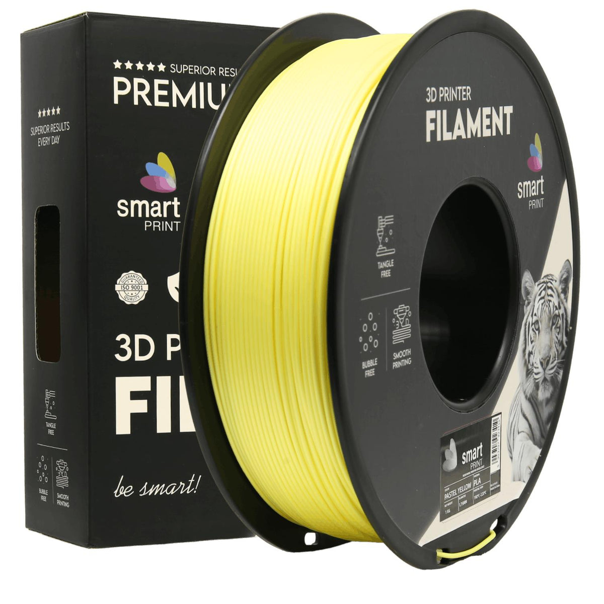 Spool of PLA pastel yellow filament, Smart Print, 1.75 mm