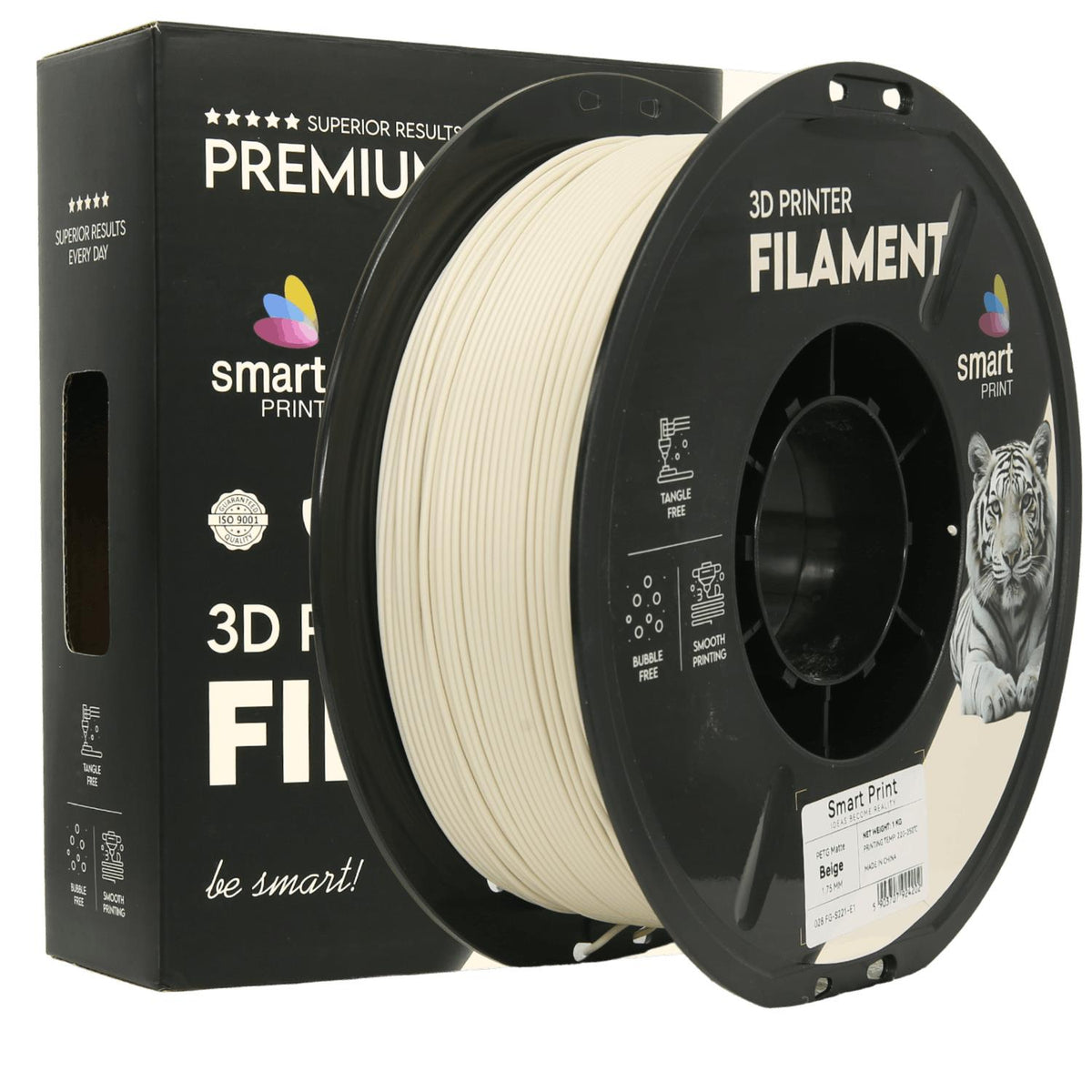 Spool of PETG matte beige filament, Smart Print, 1.75 mm