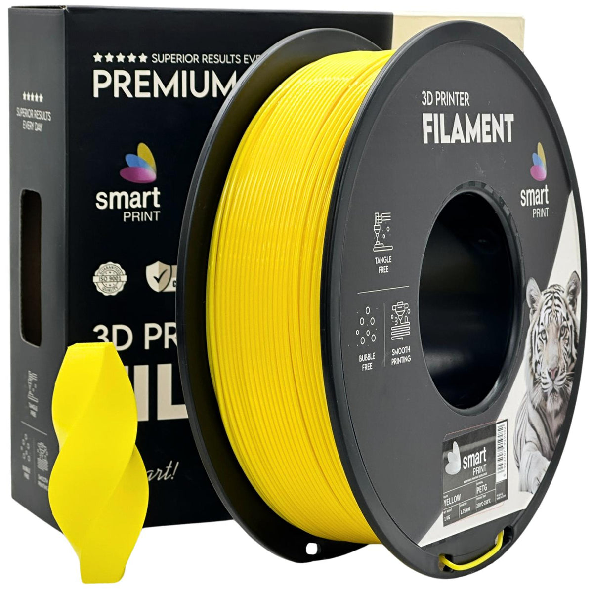 Spool of PETG yellow filament, Smart Print, 1.75 mm