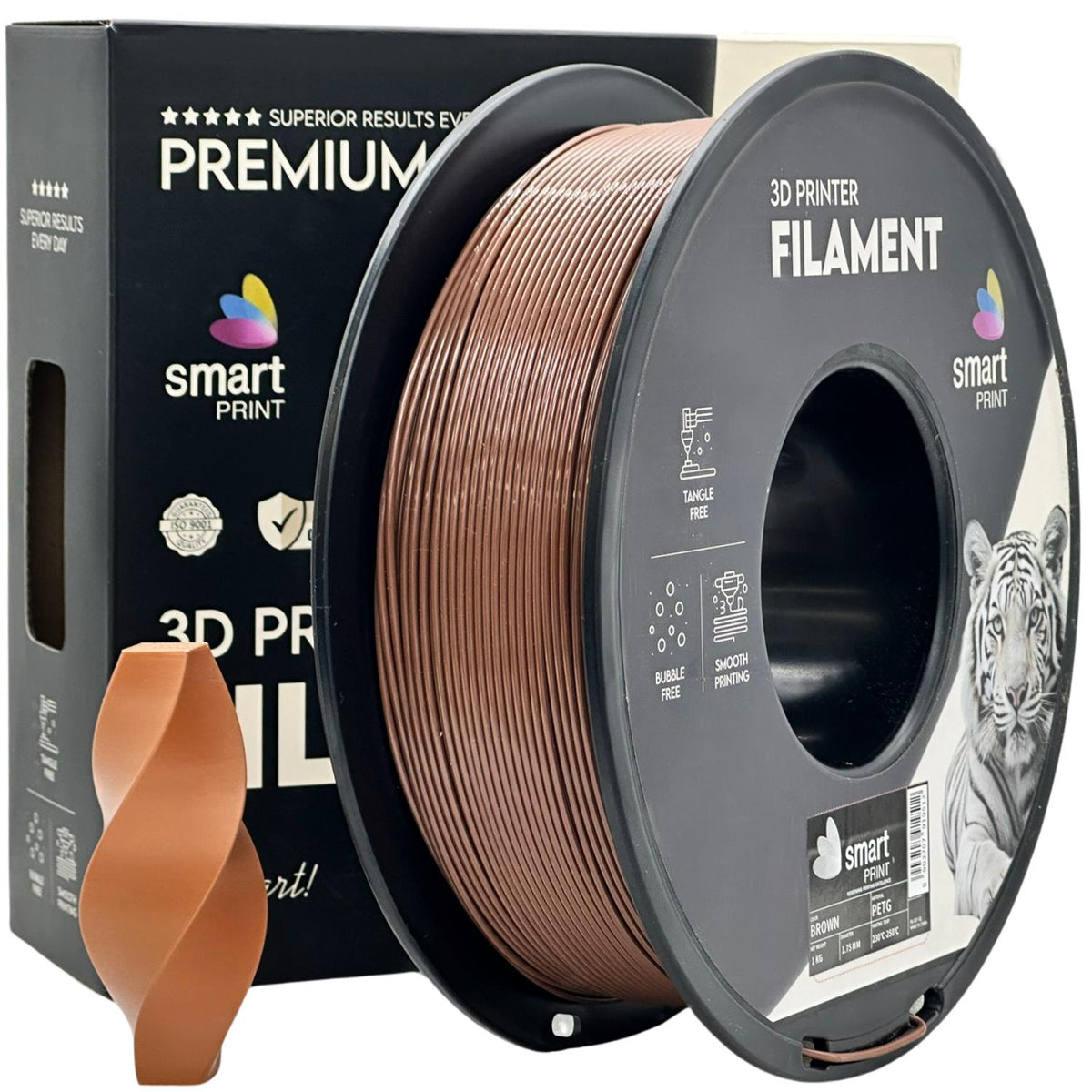 Spool of PETG brown filament, Smart Print, 1.75 mm