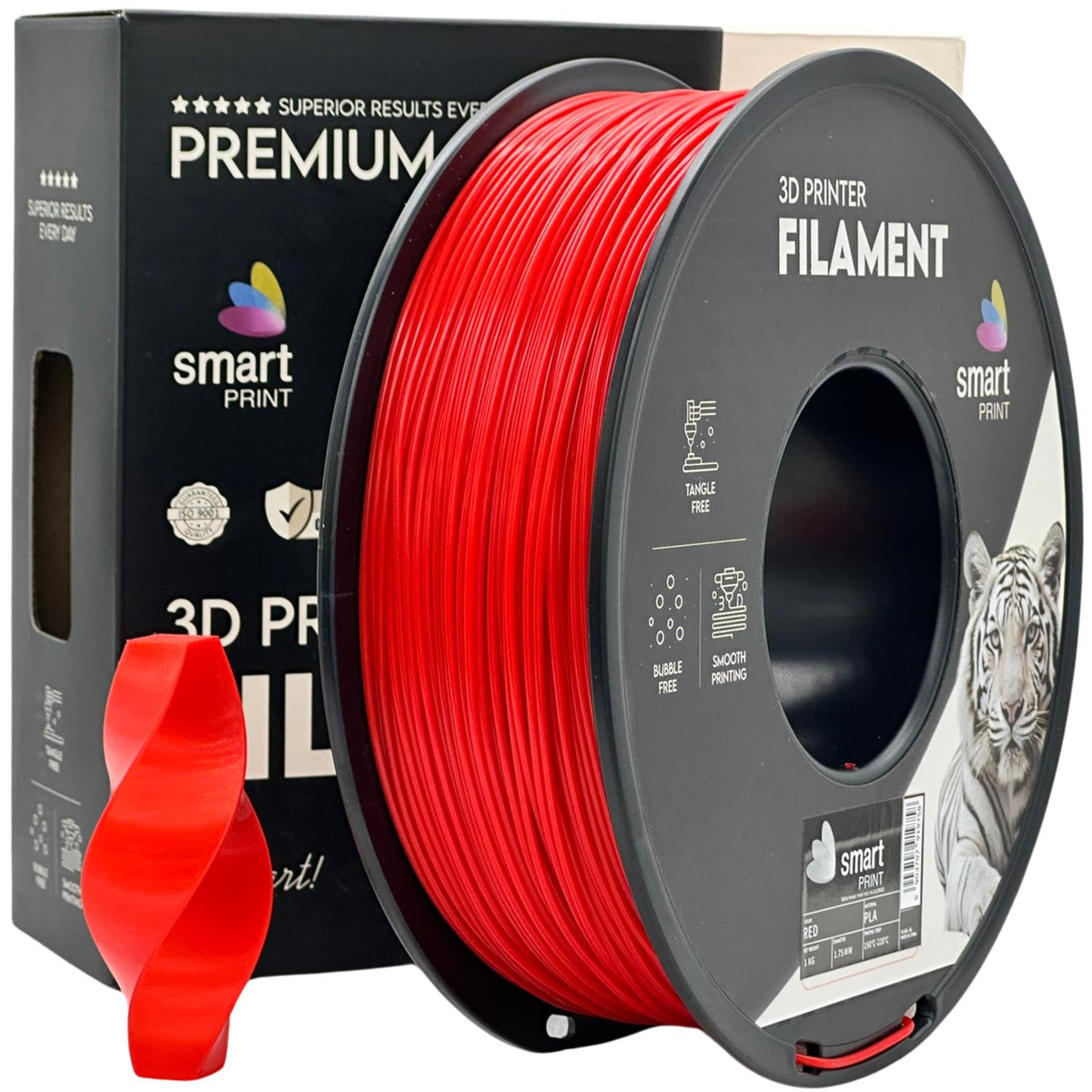 Spool of PLA red filament, Smart Print, 1.75 mm